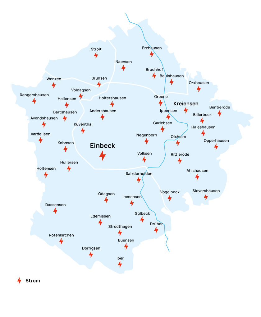 Netzgebiet Stadtwerke Einbeck